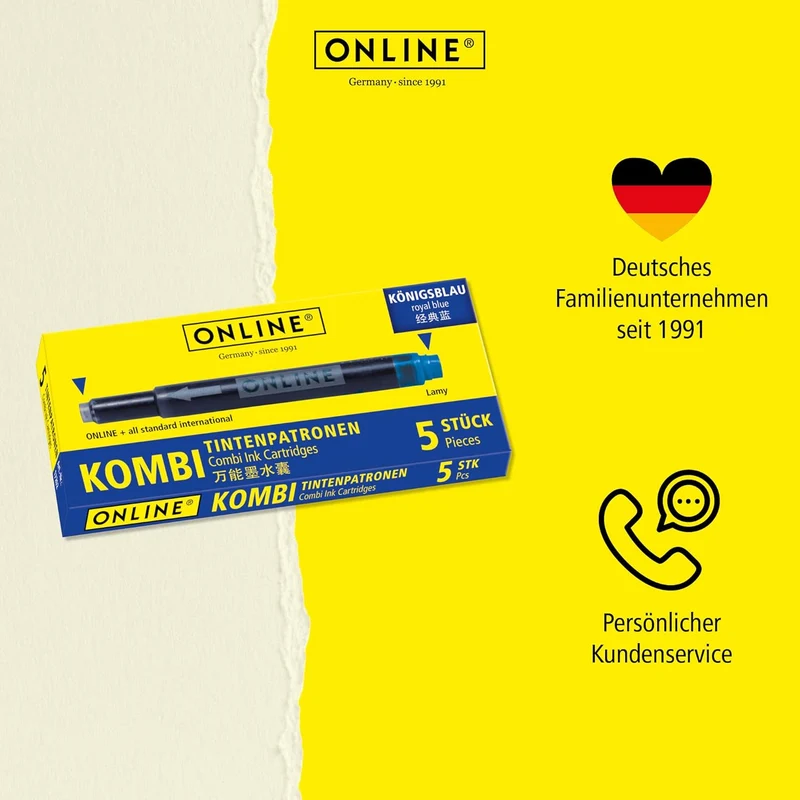 ONLINE Tintenpatronen Königsblau Universal 5 Stück