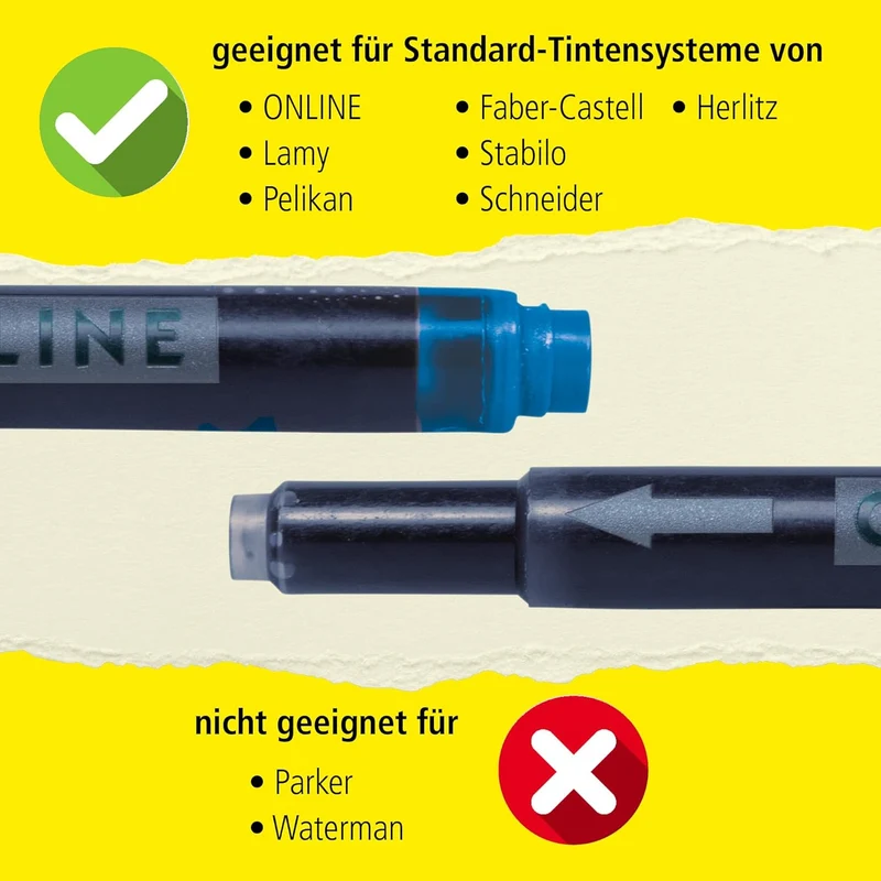 ONLINE Tintenpatronen Königsblau Universal 5 Stück