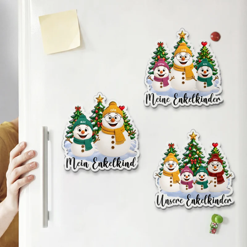 Meine Enkelkinder - Personalisierte Weihnachtsgeschenke Familie | Acryl Magnet