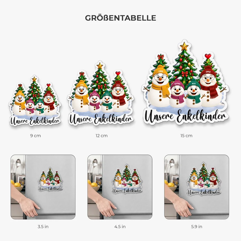 Meine Enkelkinder - Personalisierte Weihnachtsgeschenke Familie | Acryl Magnet