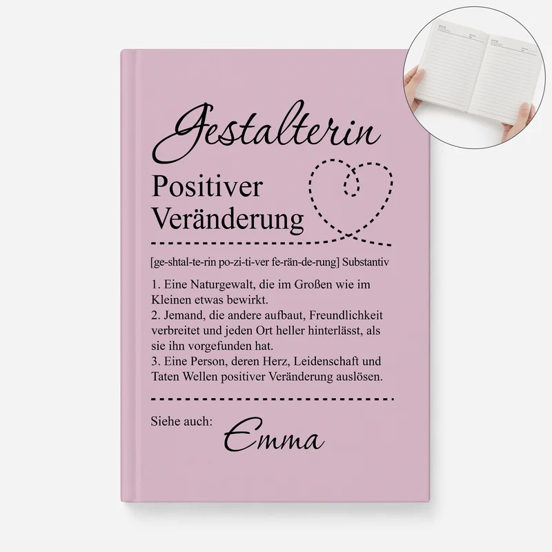 Gestalterin Positiver Veränderung Bedeutung - Personalisiertes Geschenk | Notizbuch A5 Frauen Männer