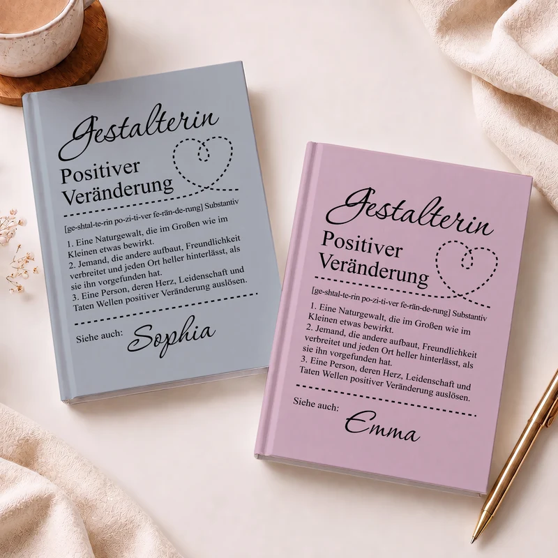 Gestalterin Positiver Veränderung Bedeutung - Personalisiertes Geschenk | Notizbuch A5 Frauen Männer