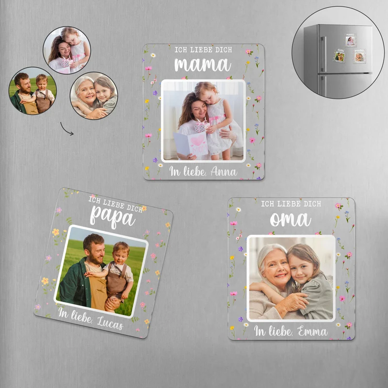 Mama Papa Ich Liebe Dich - Personalisierte Geschenke Foto | Acryl Magnet