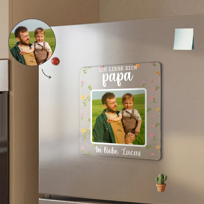 Mama Papa Ich Liebe Dich - Personalisierte Geschenke Foto | Acryl Magnet