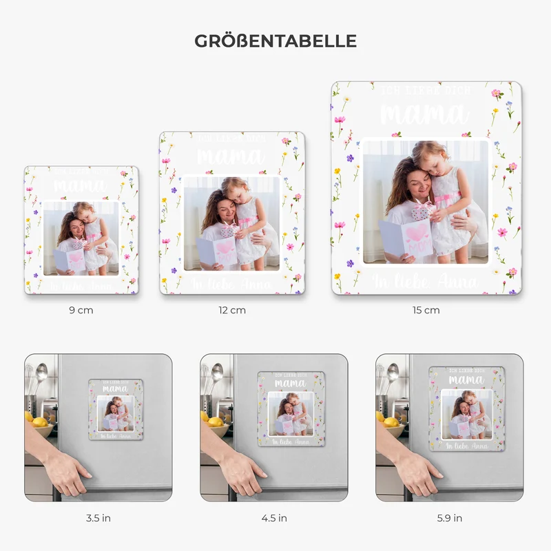Mama Papa Ich Liebe Dich - Personalisierte Geschenke Foto | Acryl Magnet