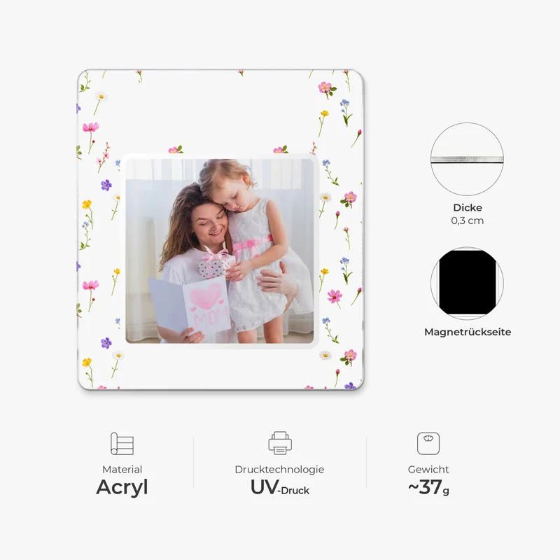 Mama Papa Ich Liebe Dich - Personalisierte Geschenke Foto | Acryl Magnet