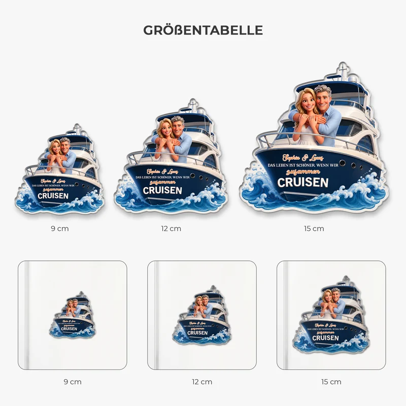 Das Leben Ist Schöner Wenn Wir Zusammen Cruisen - Personalisierte Geschenke Paar | Acryl Magnet Bild Cartoon Umwandeln