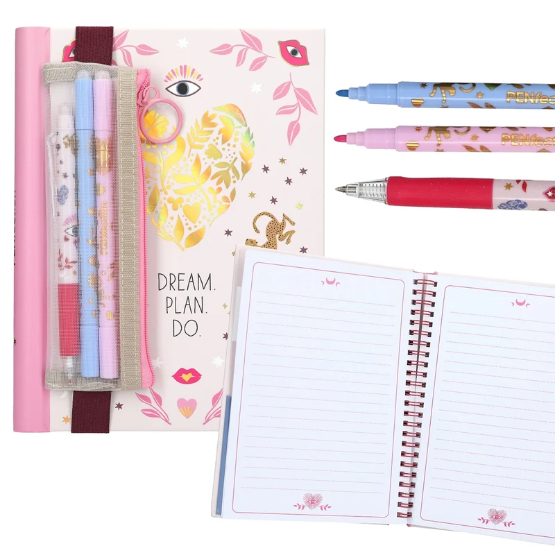 PENfection Notizbuch mit Stifteset - Allover Design