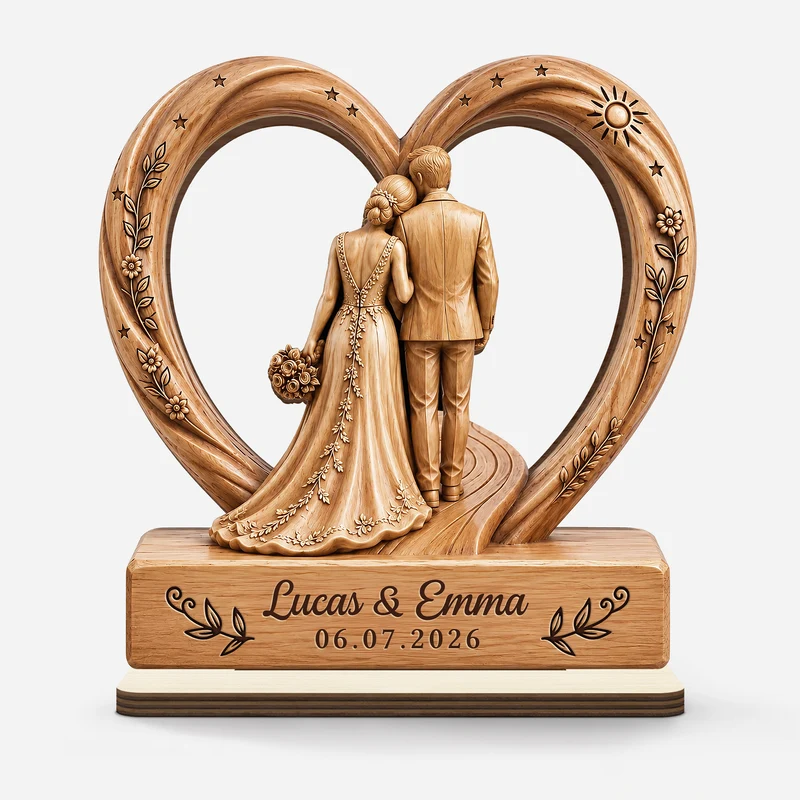 Brautpaar - Personalisierte Hochzeitsgeschenke | Holzaufsteller Mit Standfuß