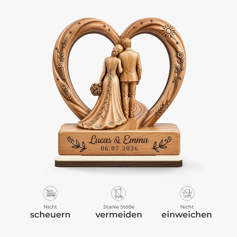 Brautpaar - Personalisierte Hochzeitsgeschenke | Holzaufsteller Mit Standfuß
