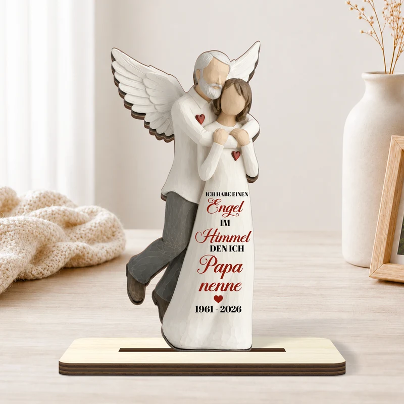 Ich Habe Einen Engel Im Himmel Den Ich Mama Nenne - Personalisierte Trauergeschenke | Holzaufsteller Mit Standfuß