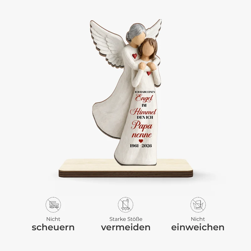 Ich Habe Einen Engel Im Himmel Den Ich Mama Nenne - Personalisierte Trauergeschenke | Holzaufsteller Mit Standfuß
