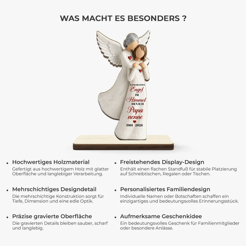 Ich Habe Einen Engel Im Himmel Den Ich Mama Nenne - Personalisierte Trauergeschenke | Holzaufsteller Mit Standfuß