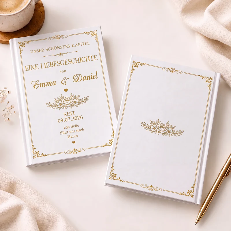 Unser Schönstes Kapitel - Personalisierte Hochzeitsgeschenke | Notizbuch A5 Brautpaar