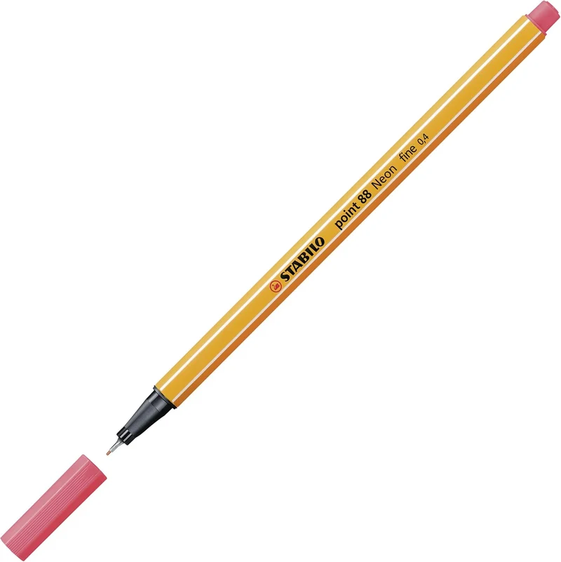 STABILO point 88 Fineliner - Neonrot - Präzise Linien für Profis