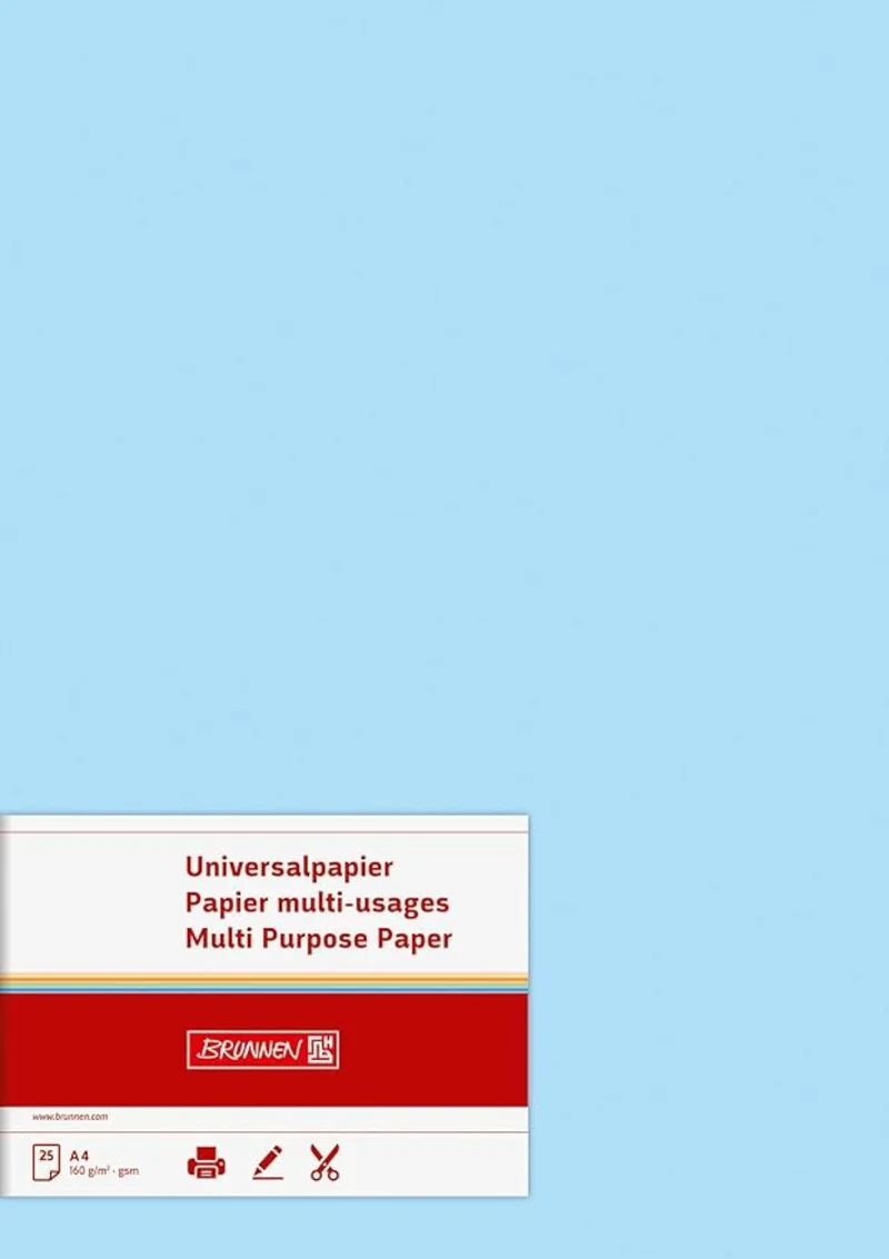 BRUNNEN Universalpapier A4 Hellblau 160g/m² Matt - 25 Blatt