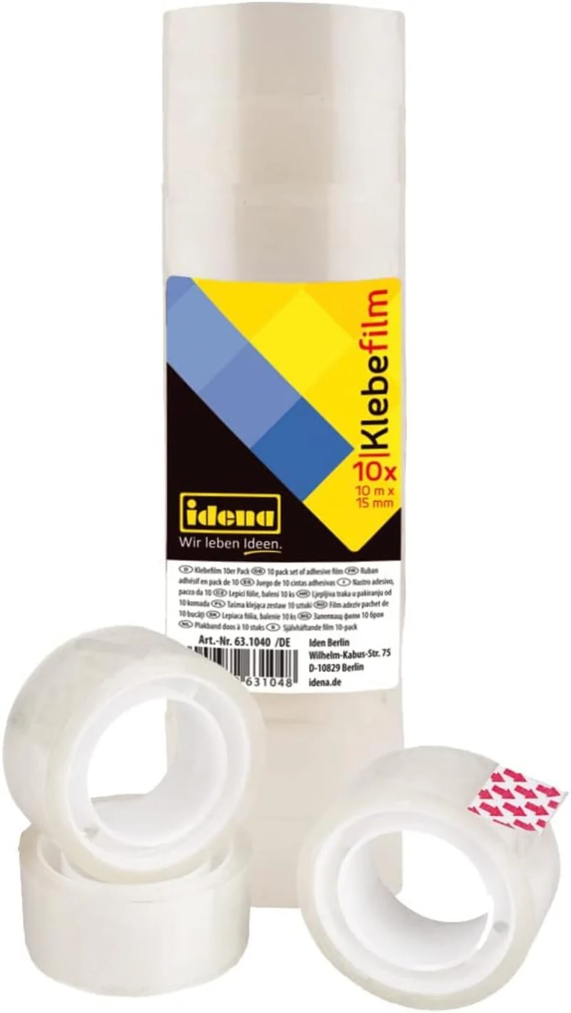 Idena Klebefilm transparent 10 Rollen 15mm x 10m