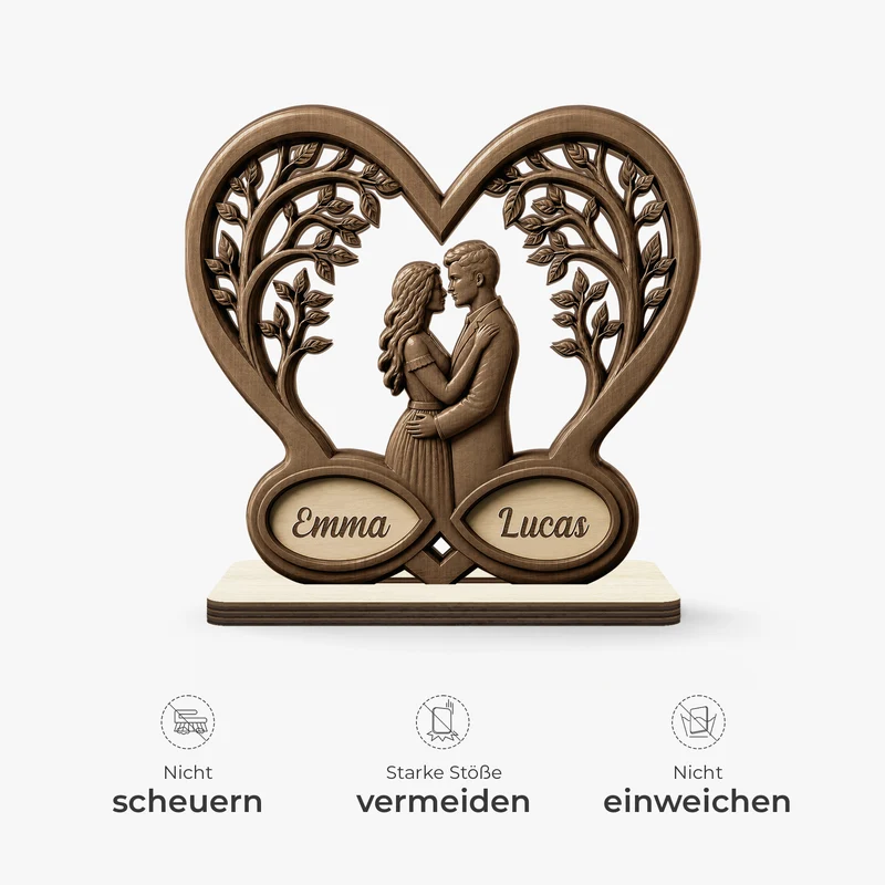 Liebespaar - Personalisiertes Geschenk | Holzaufsteller Mit Standfuß