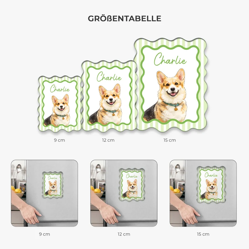 Haustiere - Personalisiertes Geschenk | Acryl Magnet Foto Aquarell