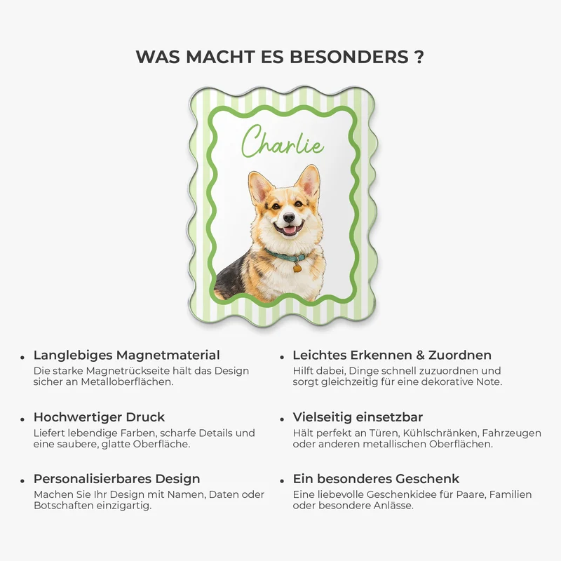 Haustiere - Personalisiertes Geschenk | Acryl Magnet Foto Aquarell