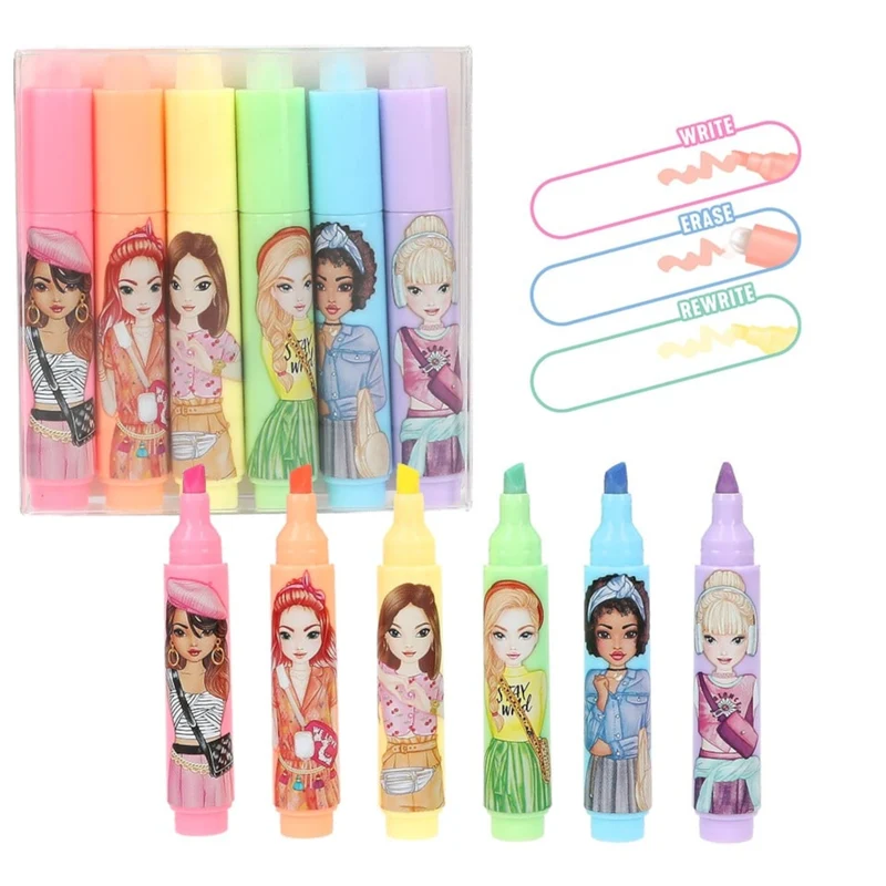 TOPModel Erasable Mini Highlighter Set - 6 radierbare Textmarker