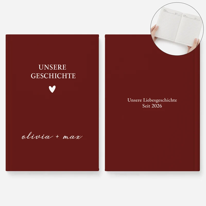Unsere Geschichte - Personalisierte Geschenke Paar | Notizbuch A5 Foto