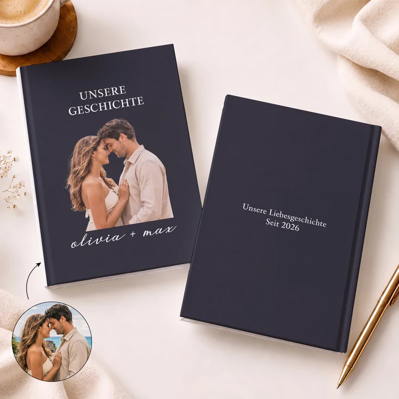 Unsere Geschichte - Personalisierte Geschenke Paar | Notizbuch A5 Foto