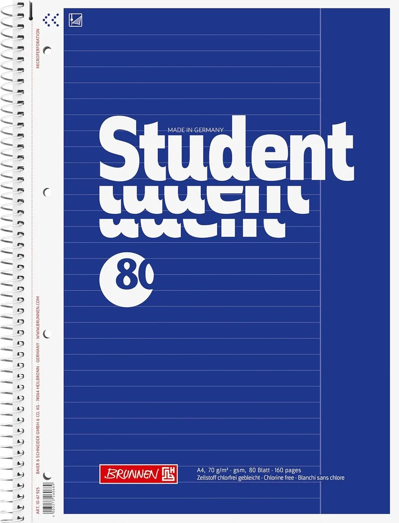 BRUNNEN Student Premium Collegeblock A4 - Ihr treuer Begleiter durch Schule & Studium