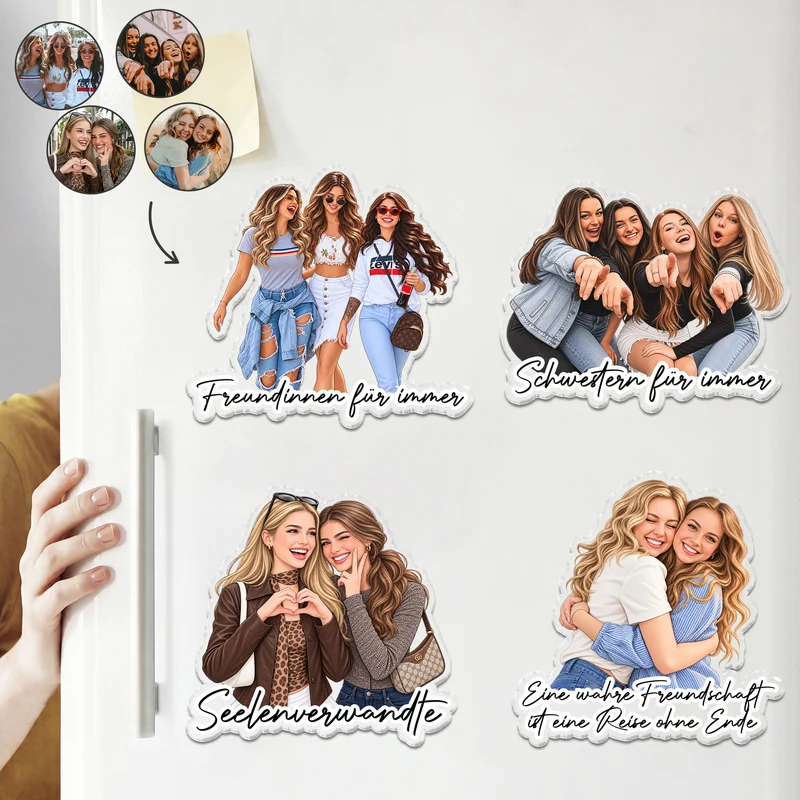 Beste Freunde Für Immer - Personalisierte Geschenke Foto | Acryl Magnet