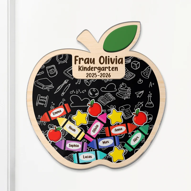 Kindergarten Grundschule - Personalisiertes Geschenk | Acryl Magnet Lehrer:in