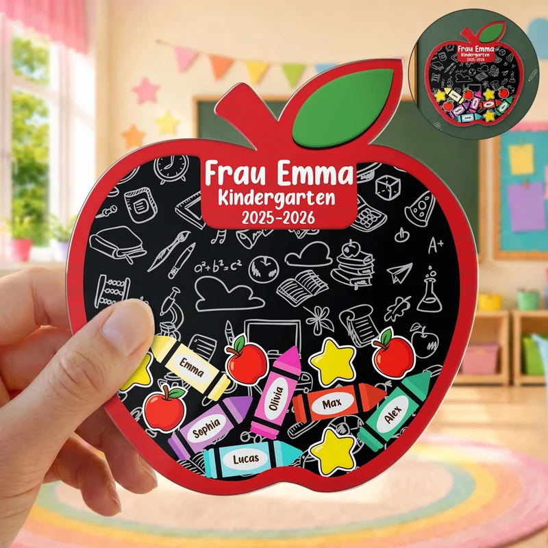 Kindergarten Grundschule - Personalisiertes Geschenk | Acryl Magnet Lehrer:in
