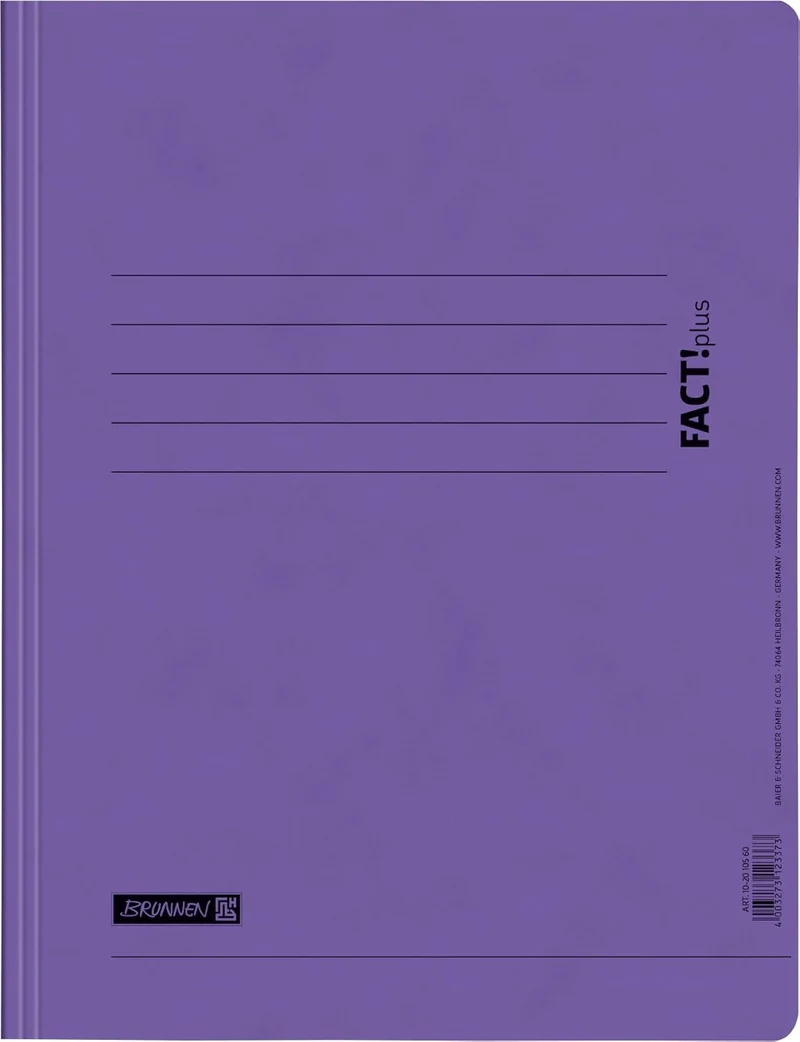 BRUNNEN FACT!plus Spiralhefter A4 - Professioneller Pressspankarton Schnellhefter violett