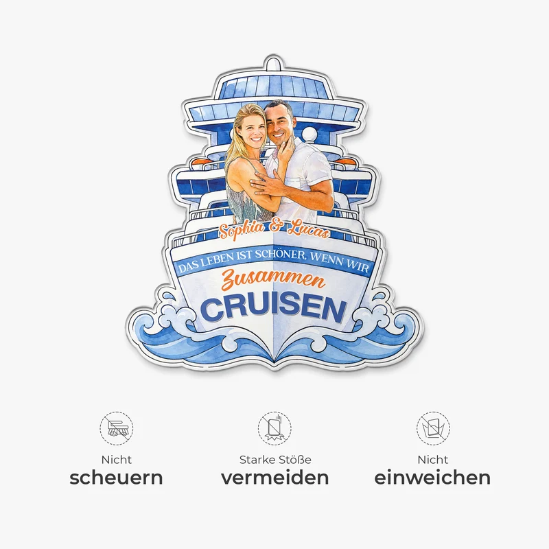 Das Leben Ist Schöner Wenn Wir Zusammen Cruisen - Personalisierte Geschenke Paar | Acryl Magnet Aquarell Foto Erstellen
