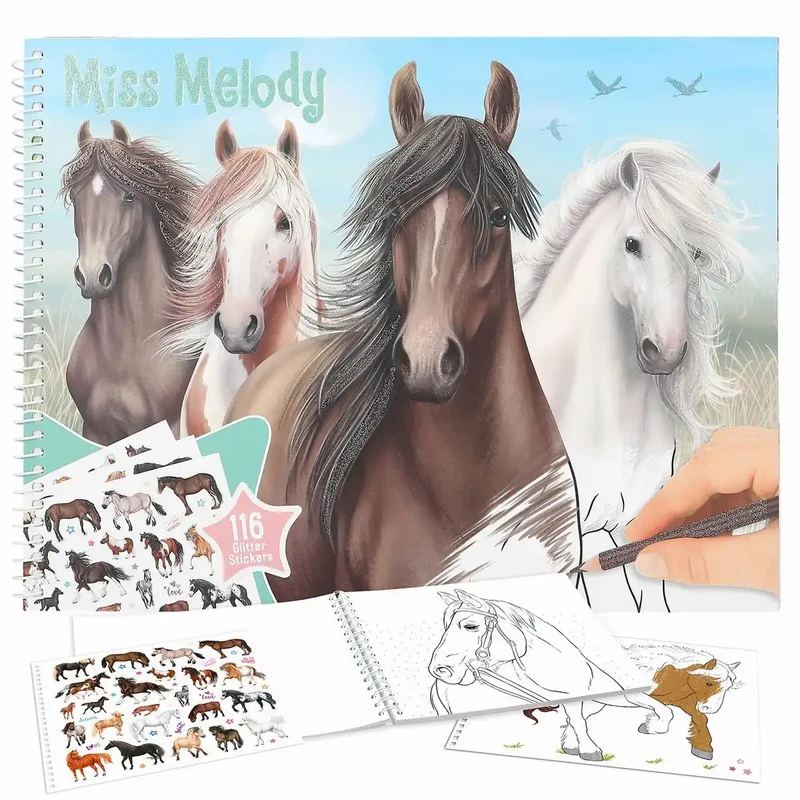 DEPESCHE Miss Melody Malbuch Pferdeträume mit Stickern