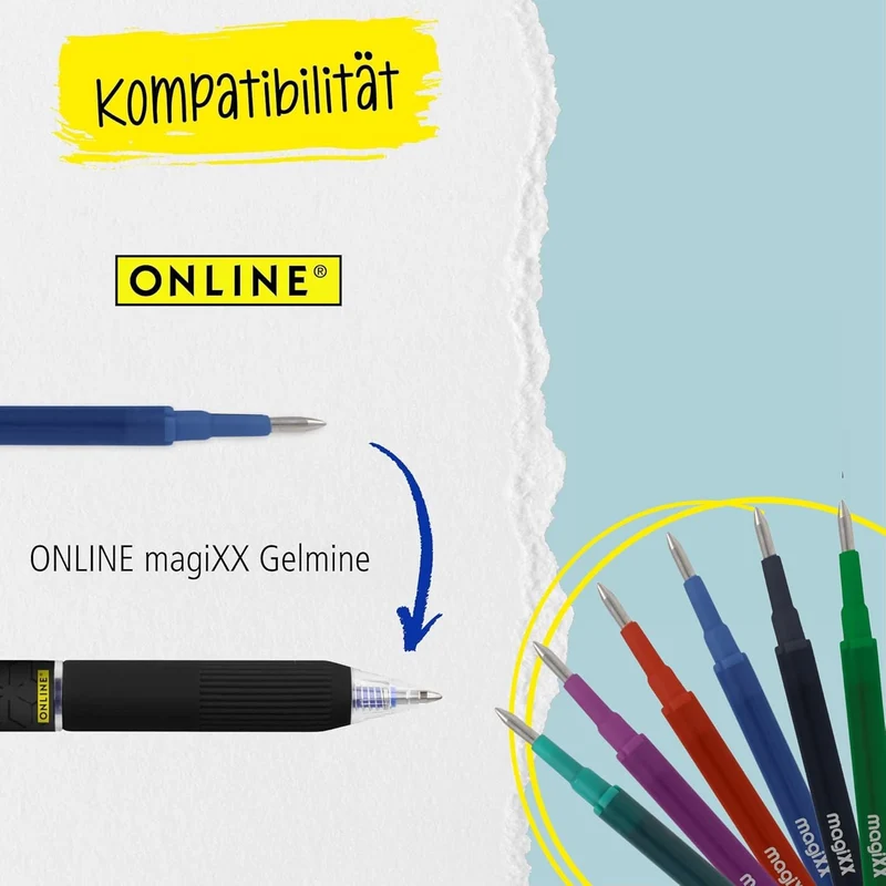 ONLINE magiXX Radierbarer Tintenroller Katzen - Blau, Medium