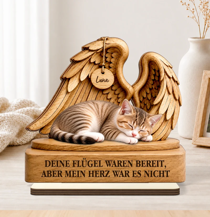 [3D-Optik] Ich Habe Dich Dein Ganzes Leben Lang Geliebt - Personalisierte Trauergeschenke | Holzaufsteller Mit Standfuß Haustier Foto