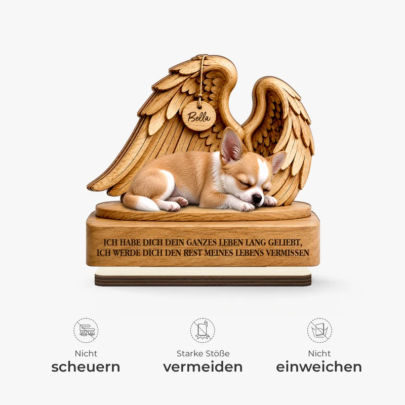 [3D-Optik] Ich Habe Dich Dein Ganzes Leben Lang Geliebt - Personalisierte Trauergeschenke | Holzaufsteller Mit Standfuß Haustier Foto