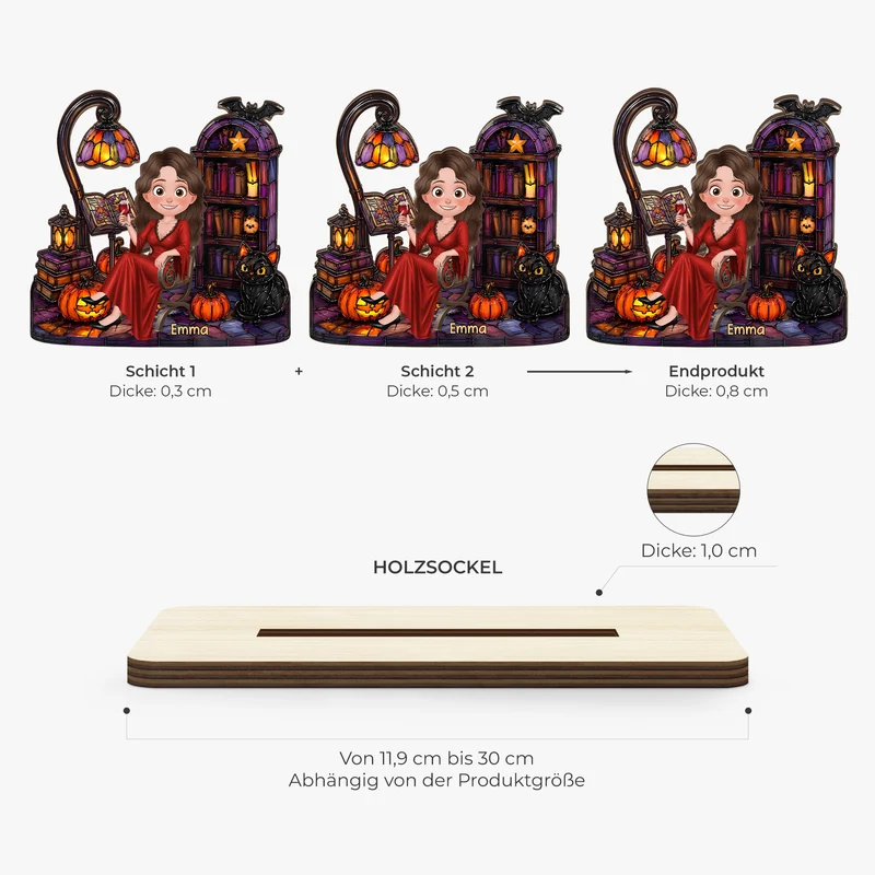 Halloween - Personalisiertes Geschenk | Holzaufsteller Mit Standfuß Frauen Männer