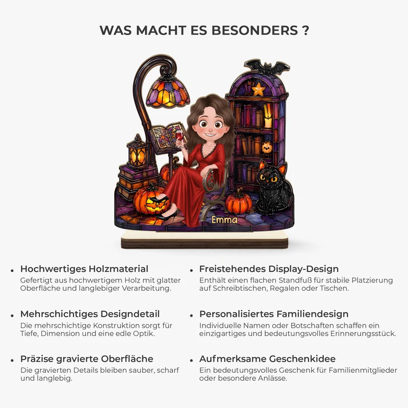 Halloween - Personalisiertes Geschenk | Holzaufsteller Mit Standfuß Frauen Männer