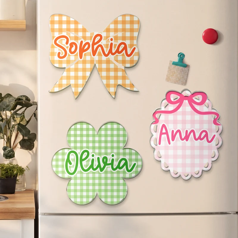 Name - Personalisiertes Geschenk | Acryl Magnet Gingham
