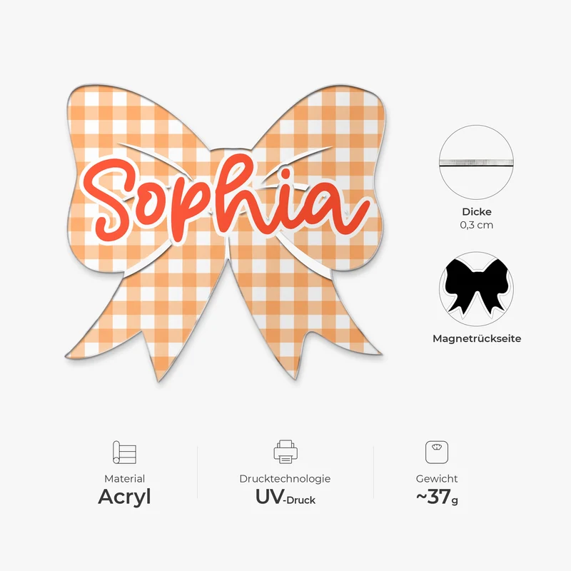 Name - Personalisiertes Geschenk | Acryl Magnet Gingham