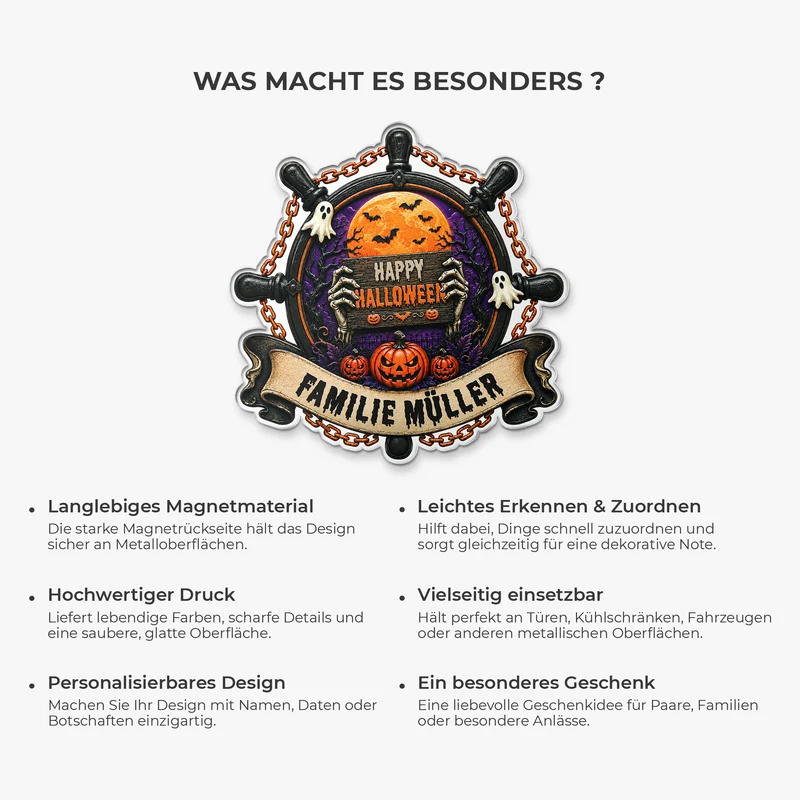 Happy Halloween - Personalisiertes Geschenk | Acryl Magnet
