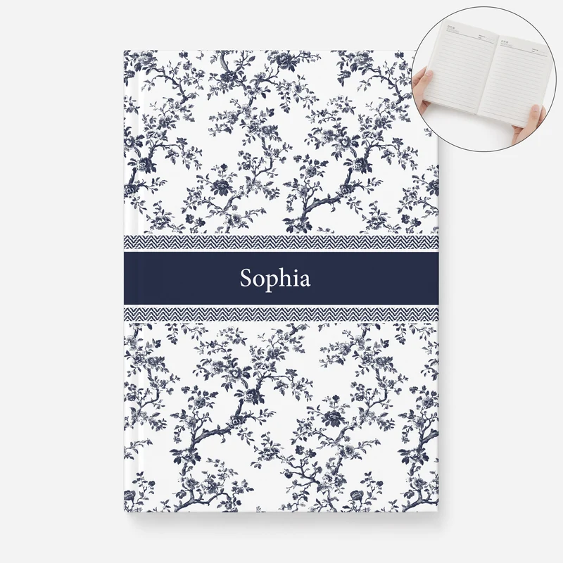 Name Toile De Jouy - Personalisierte Geburtstagsgeschenke | Notizbuch A5