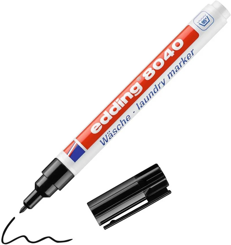 edding Wäschemarker 8040 - Permanent Textilmarker für alle Stoffe (schwarz)