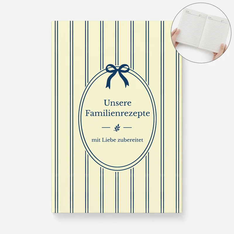 Unsere Familienrezepte Mit Liebe Zubereitet - Personalisiertes Geschenk | Notizbuch A5