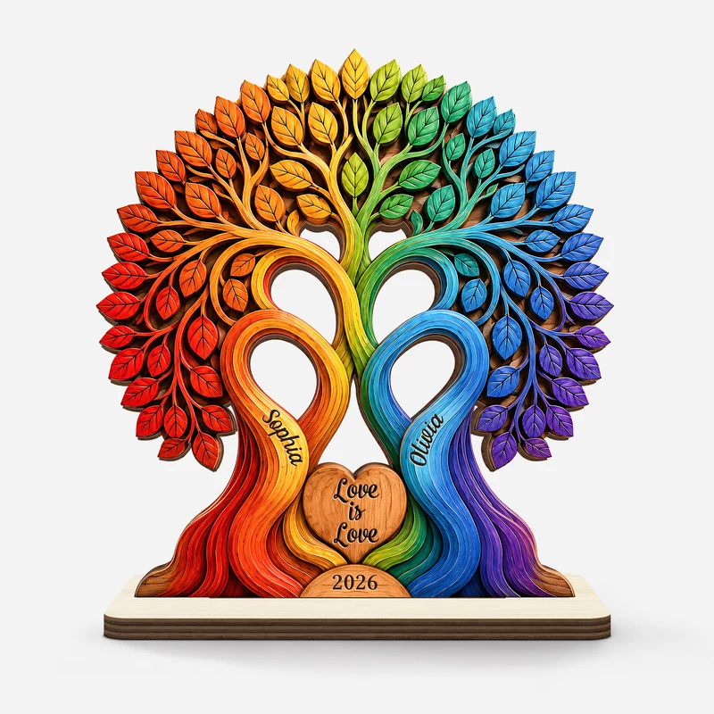 Lieb' Doch Wen Du Willst - Personalisierte Geschenke Paar | Holzaufsteller Mit Standfuß LGBTQIA+
