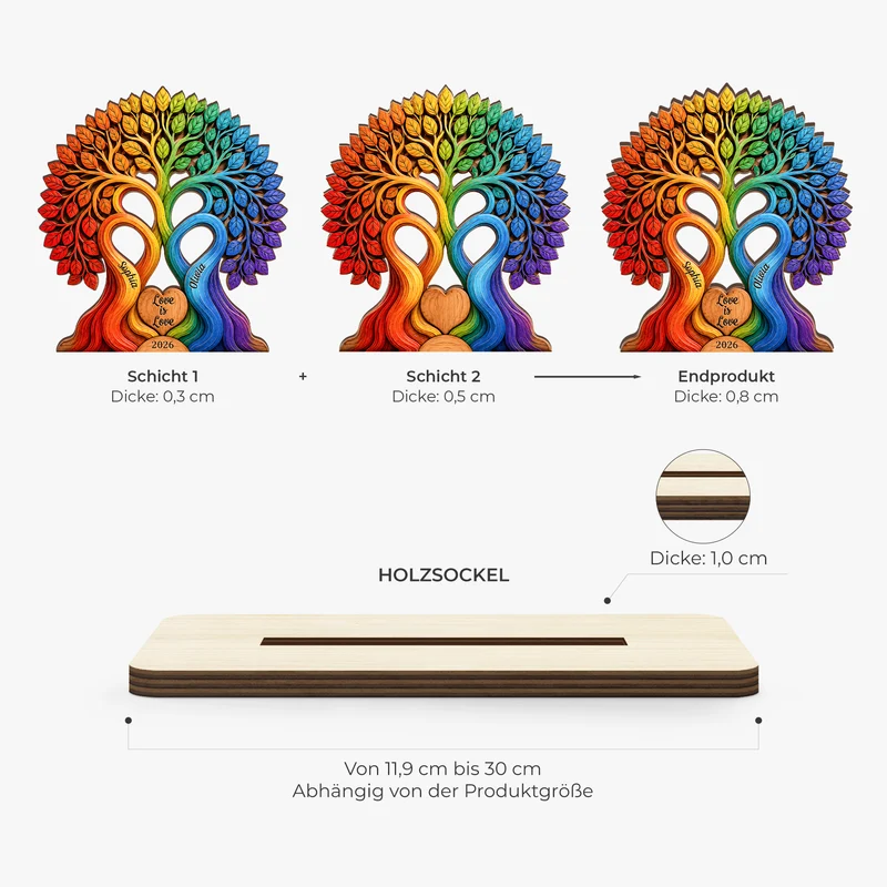 Lieb' Doch Wen Du Willst - Personalisierte Geschenke Paar | Holzaufsteller Mit Standfuß LGBTQIA+