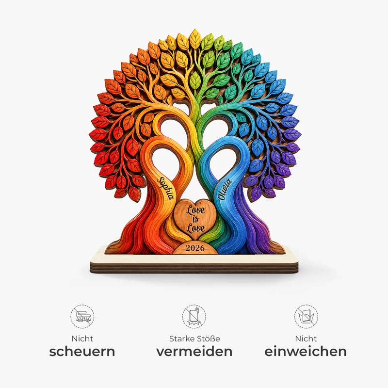 Lieb' Doch Wen Du Willst - Personalisierte Geschenke Paar | Holzaufsteller Mit Standfuß LGBTQIA+