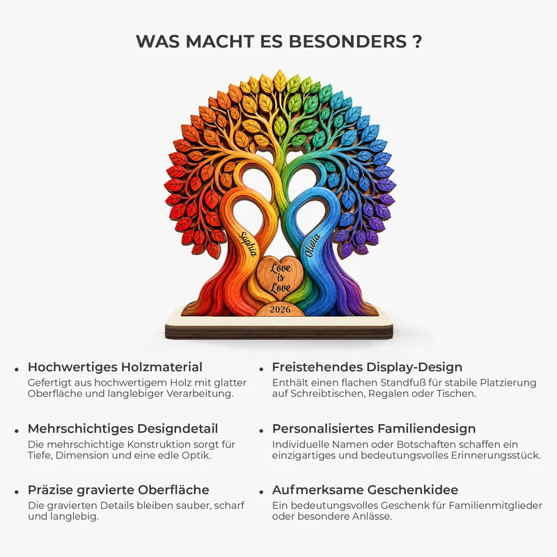 Lieb' Doch Wen Du Willst - Personalisierte Geschenke Paar | Holzaufsteller Mit Standfuß LGBTQIA+