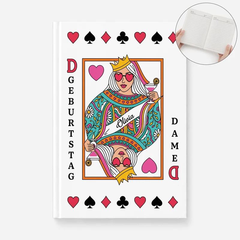 Geburtstag Kartenspiel - Personalisierte Geburtstagsgeschenke | Notizbuch A5